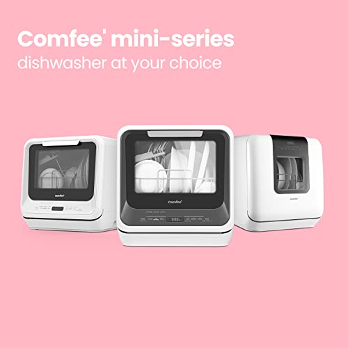 COMFEE' Portable Mini Dishwasher, 5L Built-in Water Tank, 6 Programs, Countertop Dishwasher for Apartments & RVs
