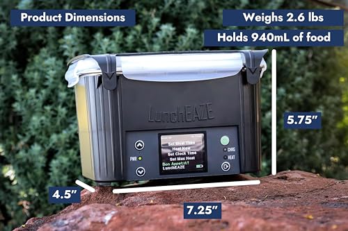 LunchEAZE Electric Lunch Box - Self-Heating, Cordless Food Warmer with Bluetooth