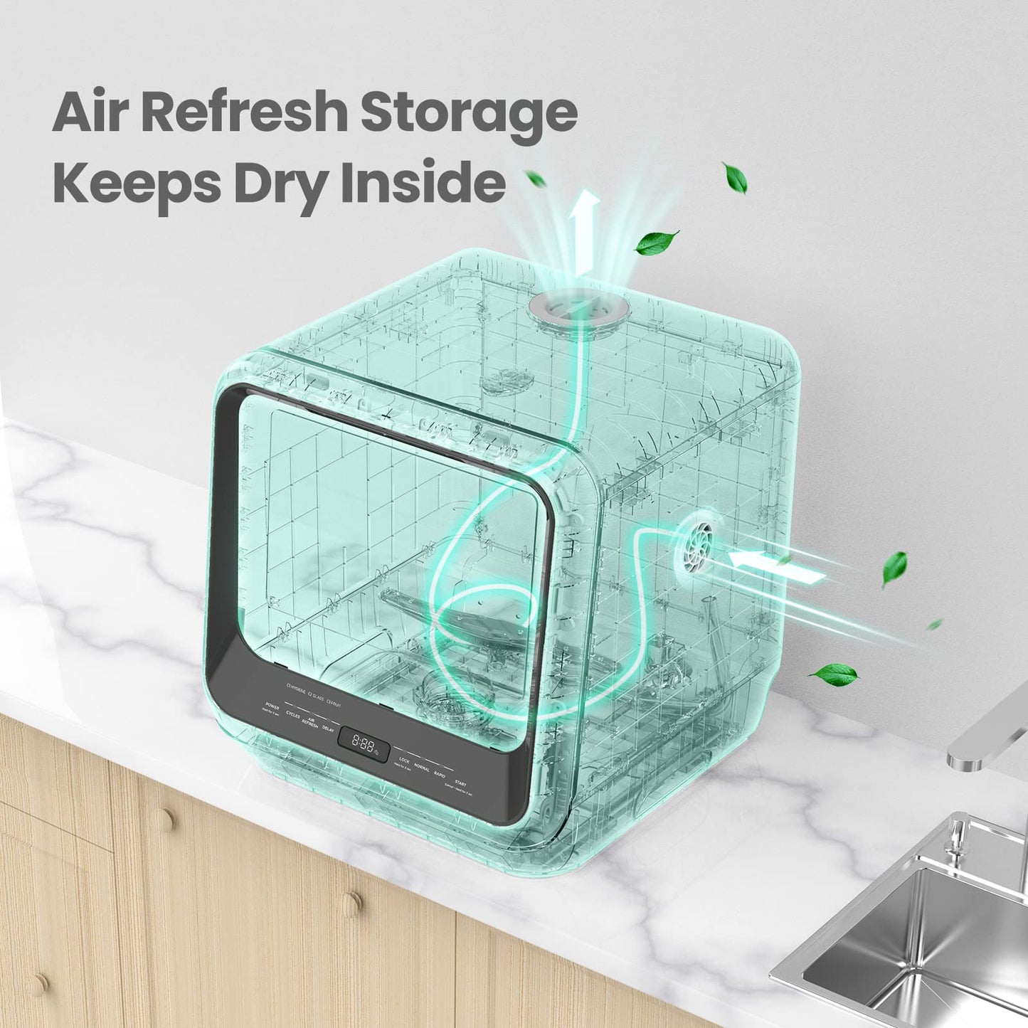 COMFEE' Portable Mini Dishwasher, 5L Built-in Water Tank, 6 Programs, Countertop Dishwasher for Apartments & RVs