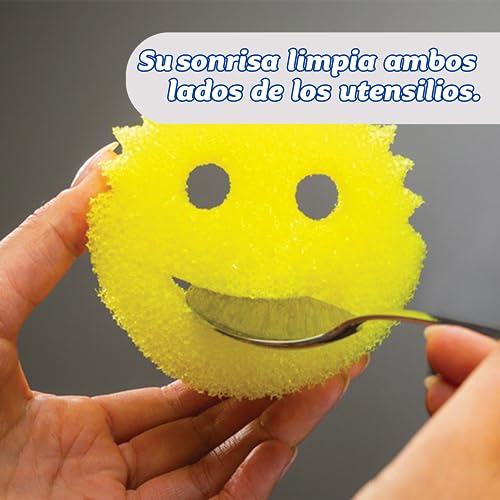 Original Scrub Daddy Sponge - Scratch Free Scrubber for Dishes and Home, Odor Resistant, Soft in Warm Water, Firm in Cold, Deep Cleaning Kitchen and Bathroom, Multi-use, Dishwasher Safe, 4ct