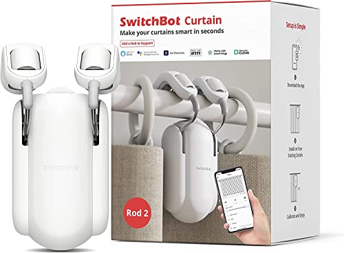 SwitchBot Curtain Motor - App Control, Timer, Alexa, Google Home, IFTTT Compatible (Rod2.0 Ver)
