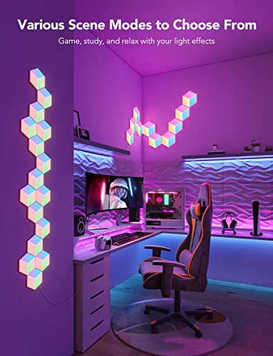 Govee Hexa Pro Light Panels - RGBIC 3D Hexagon Wall Lights, Wi-Fi LED, Music Sync, Alexa & Google Assistant, 10-Pack