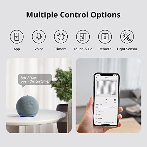 SwitchBot Curtain Motor - App Control, Timer, Alexa, Google Home, IFTTT Compatible (Rod2.0 Ver)