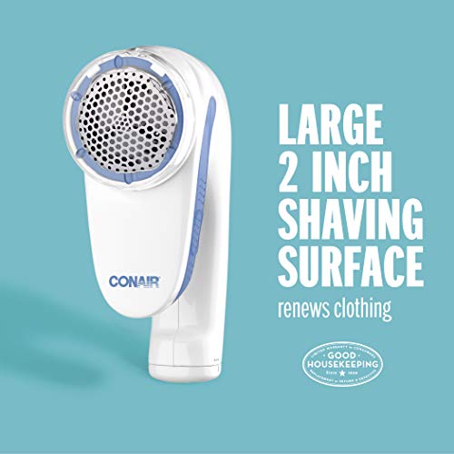 Conair Fabric Shaver - Portable Lint Remover, Battery Operated, White