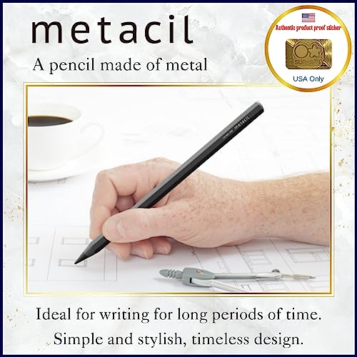 SUN-STAR Stylish Metal Pencil - Metacil for Drawing & Sketching, Non-Sharpening, Black