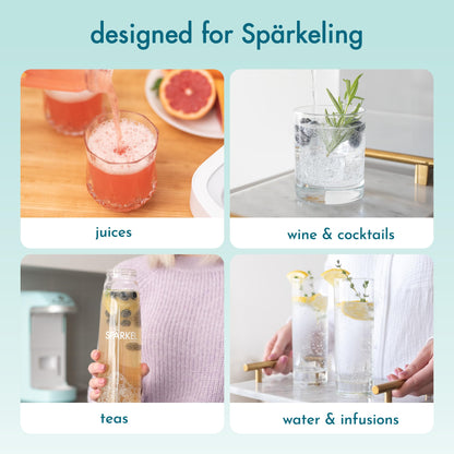 Spärkel Cherry Red Sparkling Water Maker – No CO2 Tank, 5 Carbonation Levels