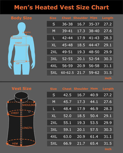 Venustas Men's Heated Vest with 7.4V Battery Pack, Ultra-Thin for Winter Outdoor