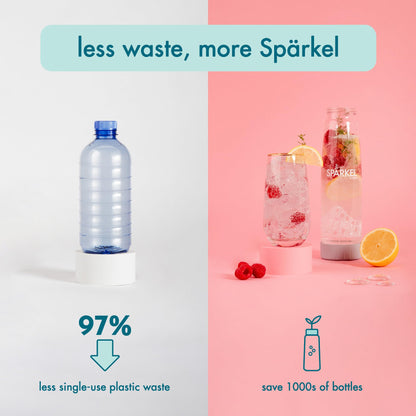 Spärkel Cherry Red Sparkling Water Maker – No CO2 Tank, 5 Carbonation Levels