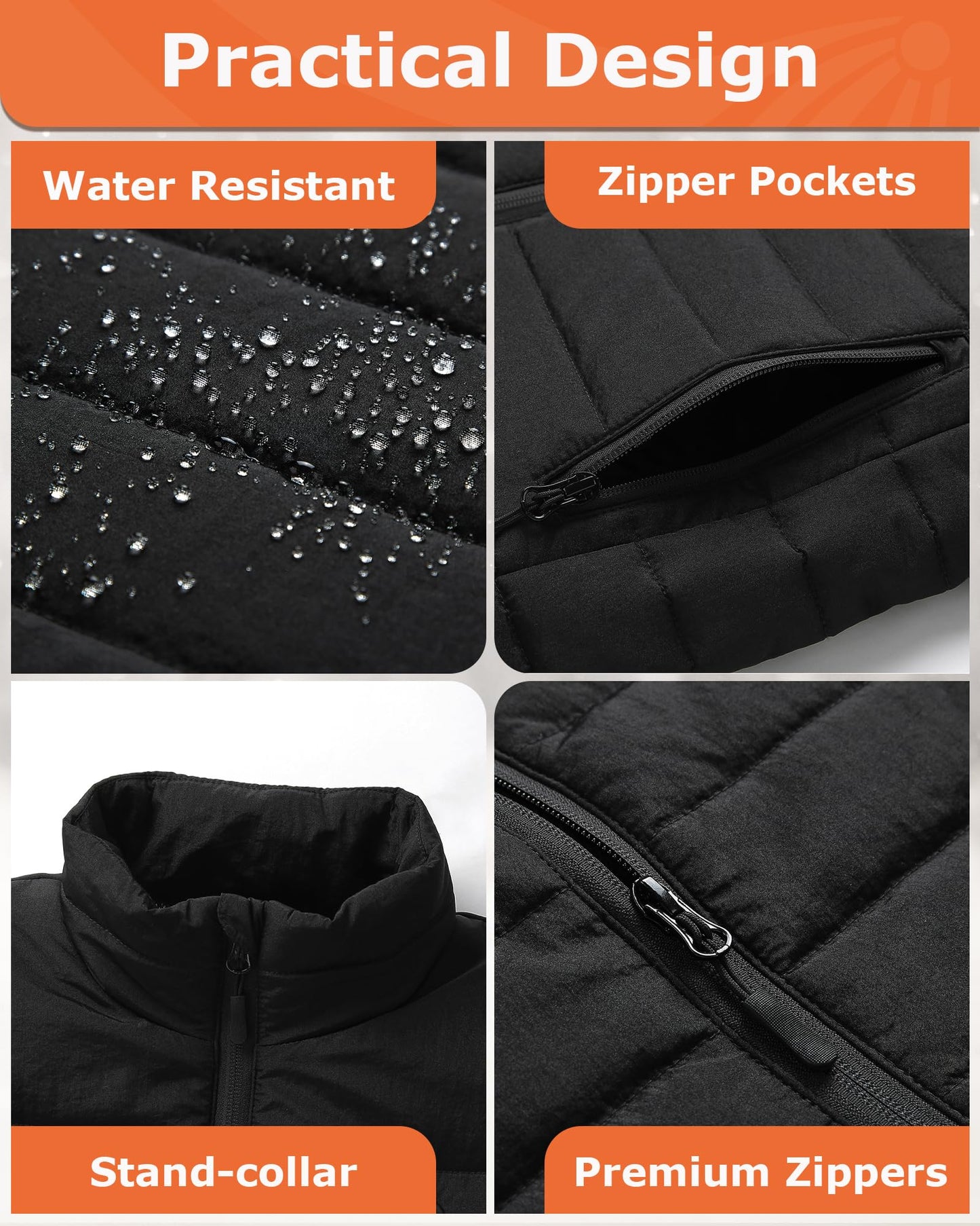 Venustas Men's Heated Vest with 7.4V Battery Pack, Ultra-Thin for Winter Outdoor