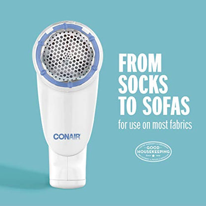 Conair Fabric Shaver - Portable Lint Remover, Battery Operated, White
