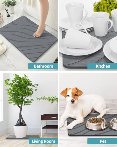 Natural Stone Bath Mat - Diatomaceous Earth, Nonslip, Super Absorbent, Quick Drying, Easy to Clean