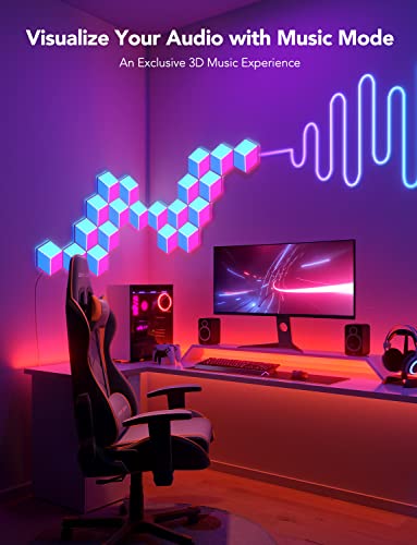 Govee Hexa Pro Light Panels - RGBIC 3D Hexagon Wall Lights, Wi-Fi LED, Music Sync, Alexa & Google Assistant, 10-Pack