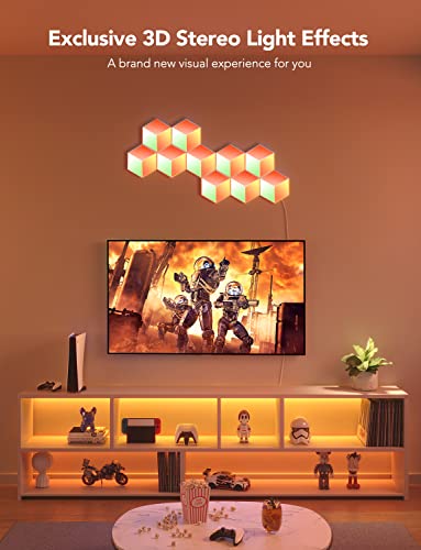 Govee Hexa Pro Light Panels - RGBIC 3D Hexagon Wall Lights, Wi-Fi LED, Music Sync, Alexa & Google Assistant, 10-Pack