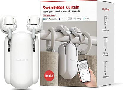 SwitchBot Curtain Motor - App Control, Timer, Alexa, Google Home, IFTTT Compatible (Rod2.0 Ver)
