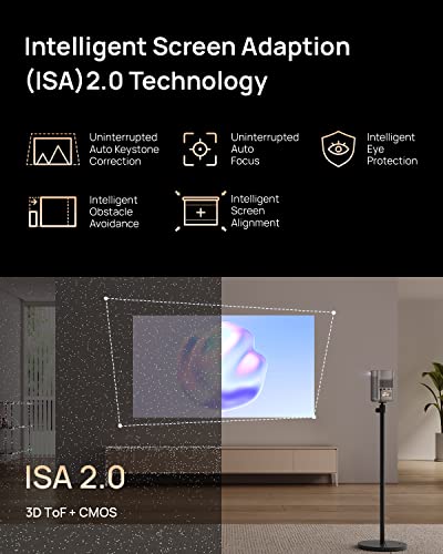 XGIMI MoGo 2 Pro Portable Projector - 1080P, WiFi, Bluetooth, Android TV 11.0, 400 ISO Lumens, 4K Support, Auto Focus